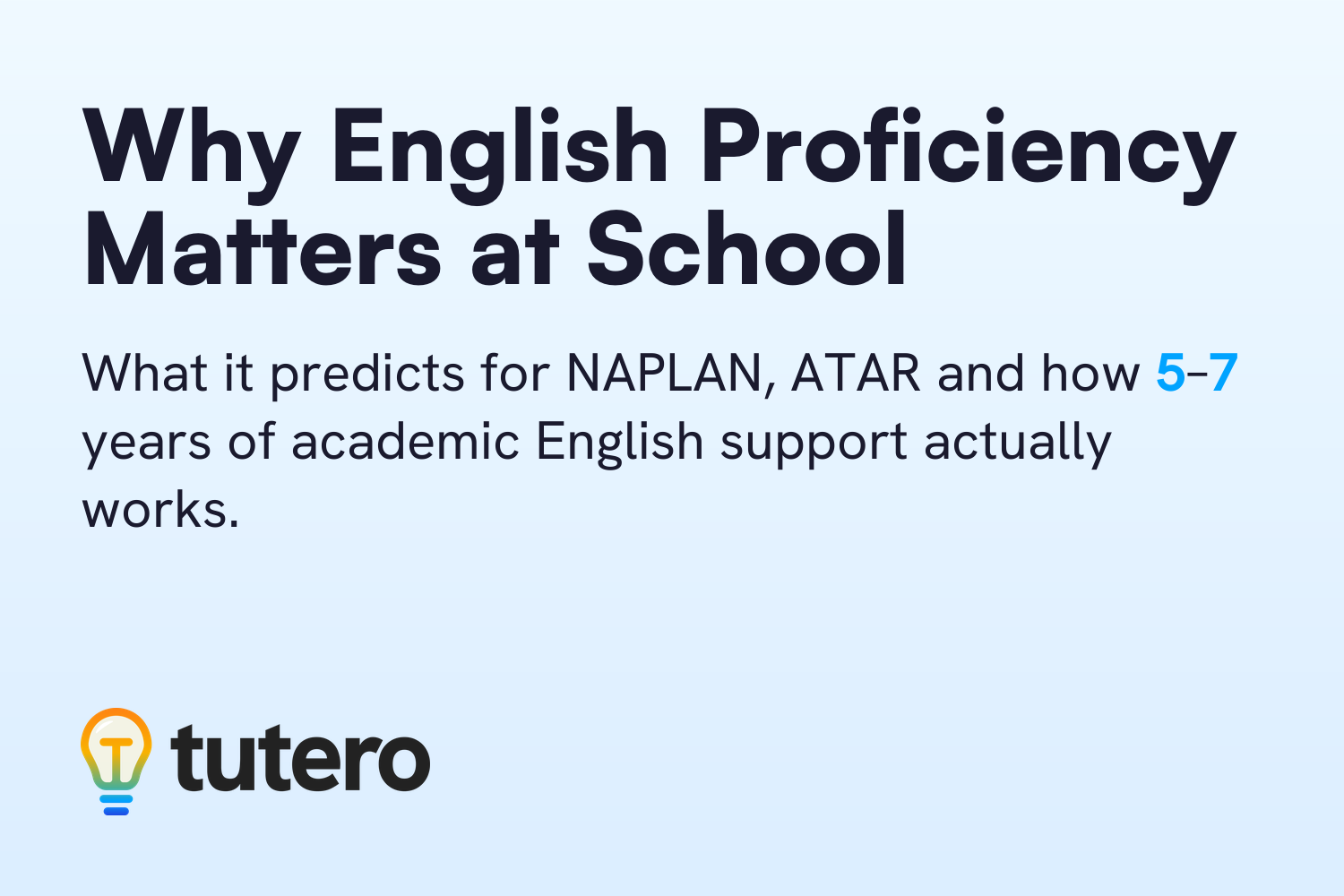 Why English Proficiency Matters at School — Tutero blog cover