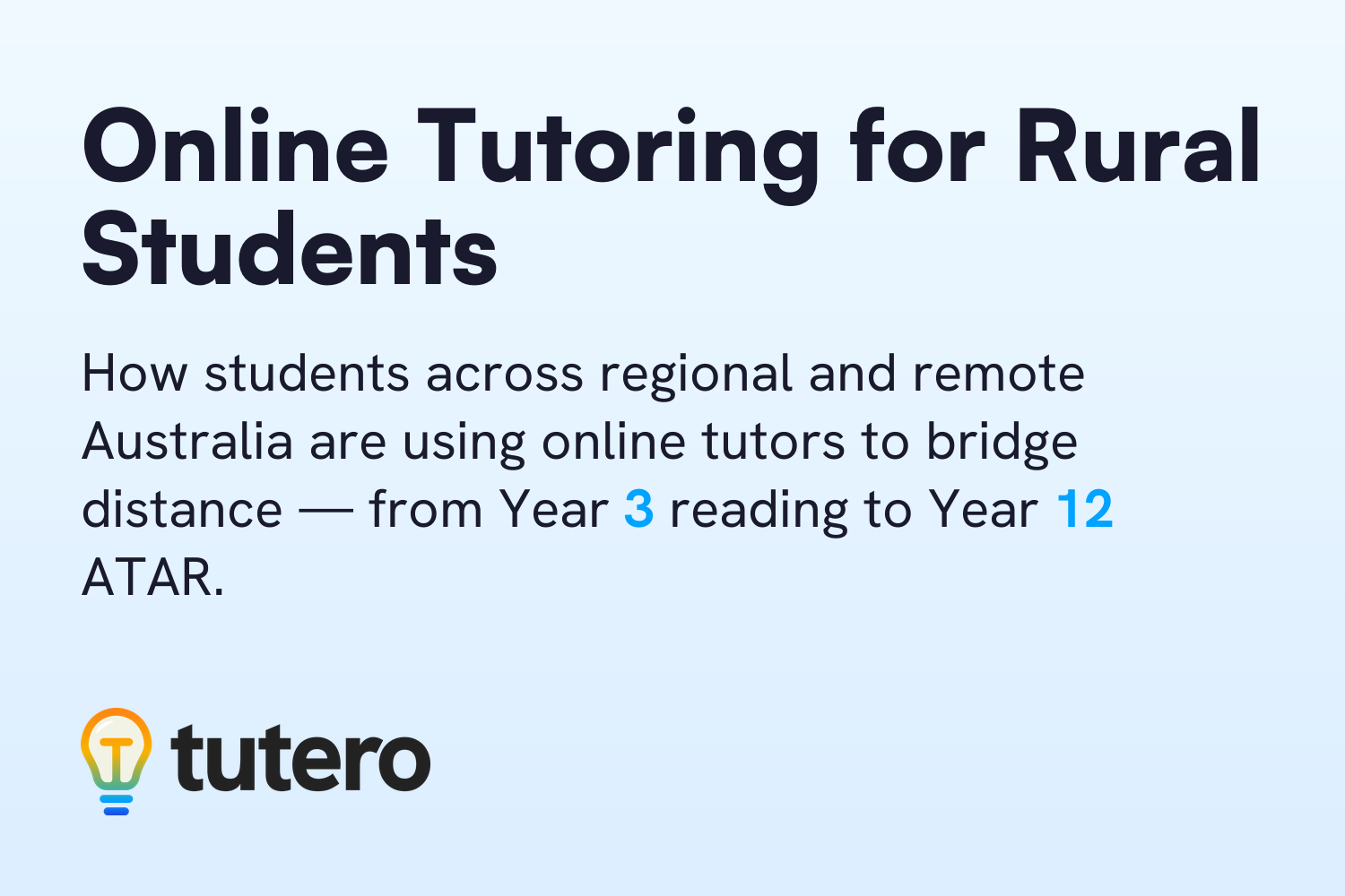 Online tutoring for rural and regional Australian students — Tutero blog cover.