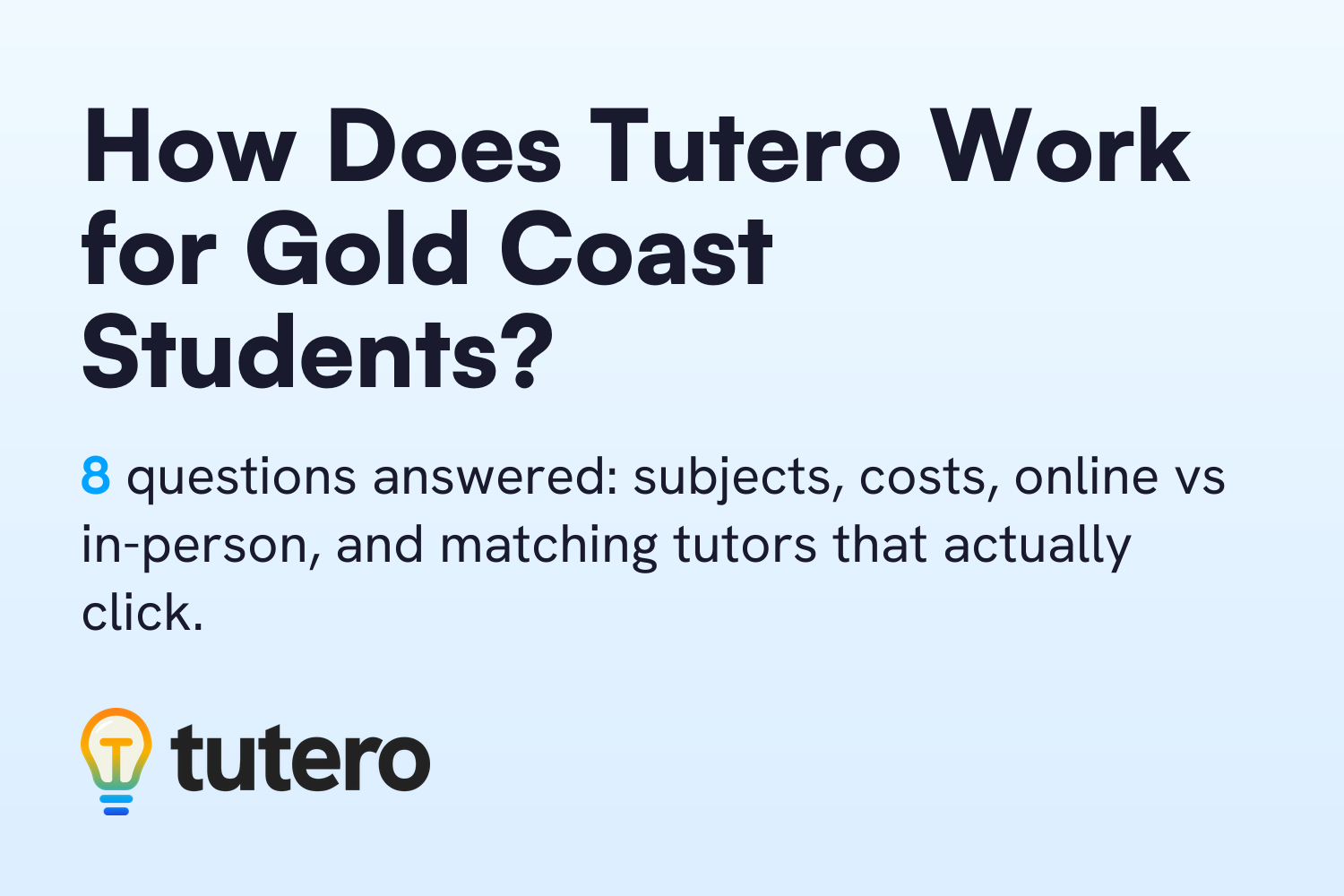 How does Tutero work for Gold Coast students? — cover card
