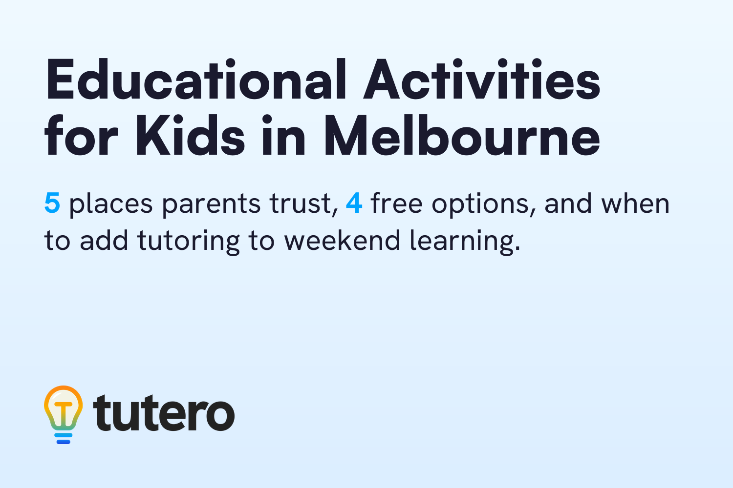 Educational Activities for Kids in Melbourne — cover card