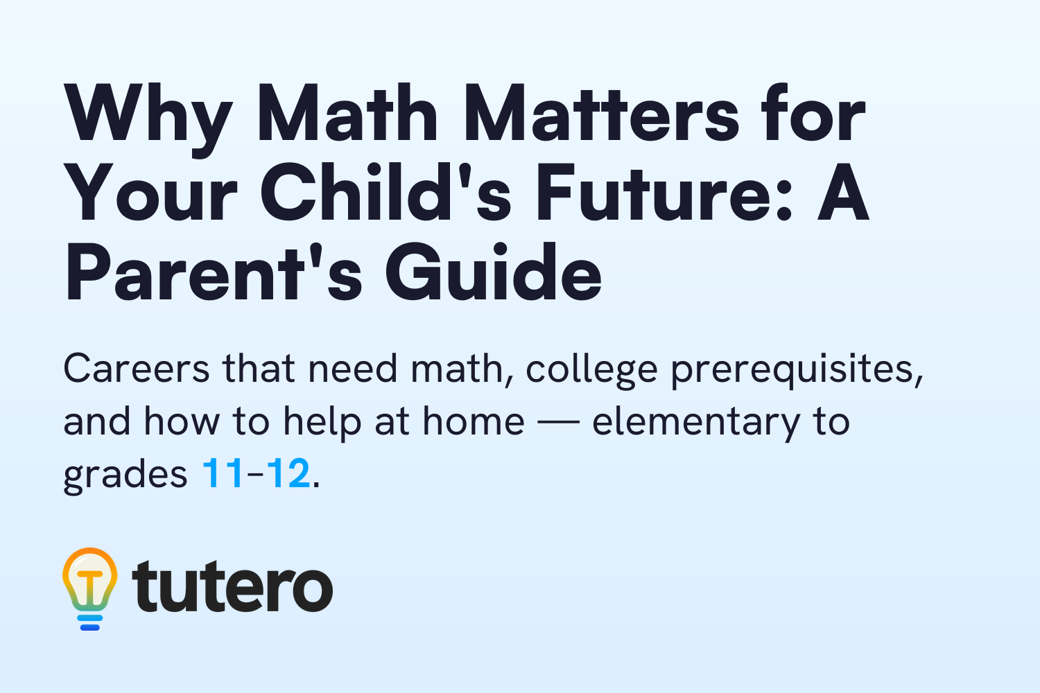 Why Math Matters for Your Child's Future: A Parent's Guide — cover card