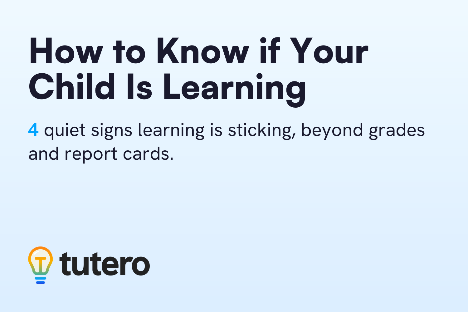 How to Know if Your Child Is Learning — cover card