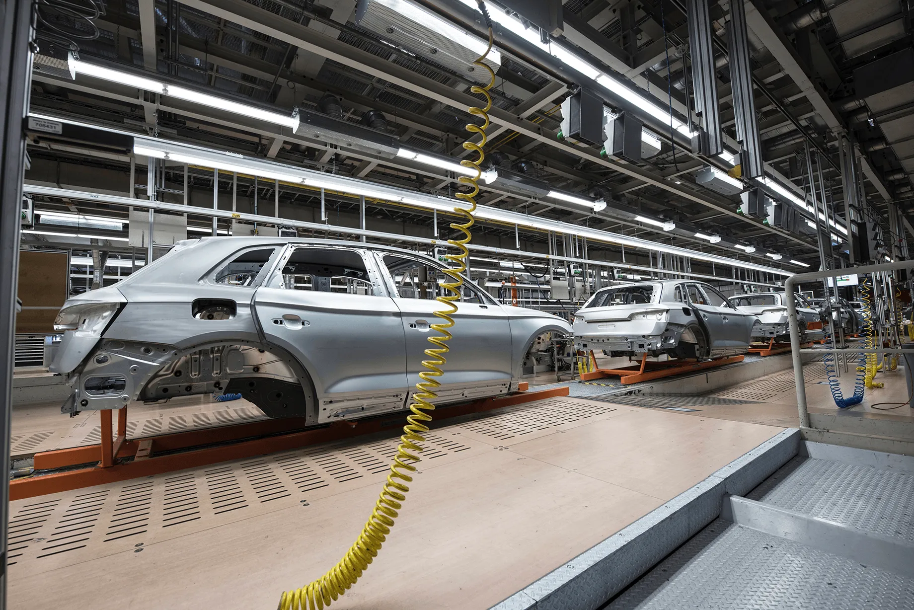 cars on assembly line