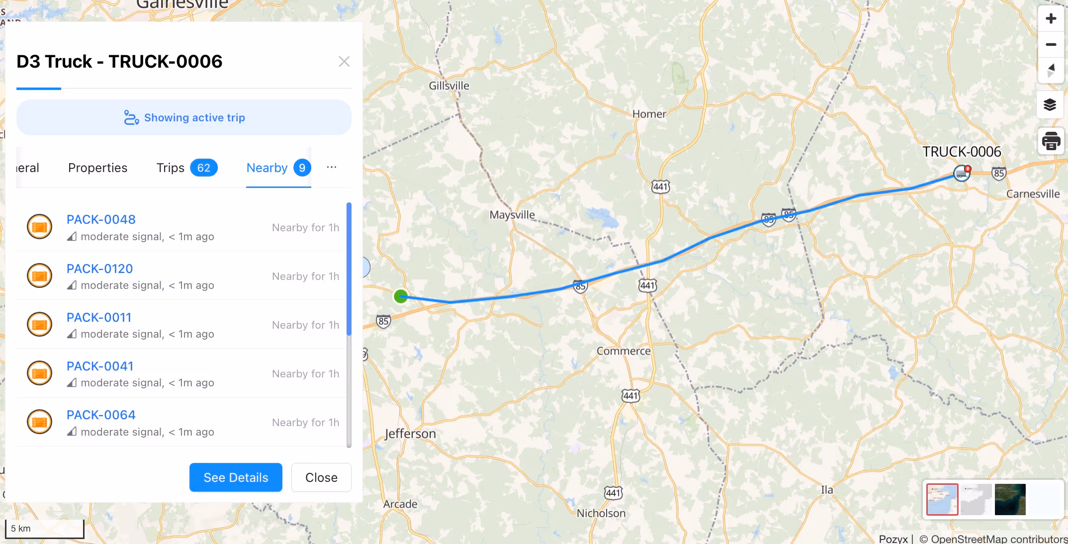 Pozyx Platform combining indoor and outdoor tracking on one map