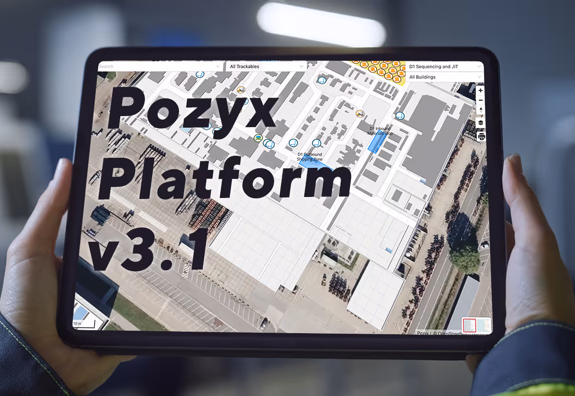 Descubre Pozyx Platform v3.1 con seguimiento de activos BLE, mapas mejorados y mayor soporte GPS para visibilidad en interiores y exteriores.