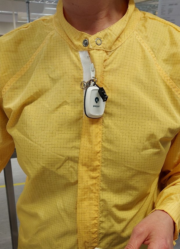 Tag Pozyx portable pour opérateur Alcon