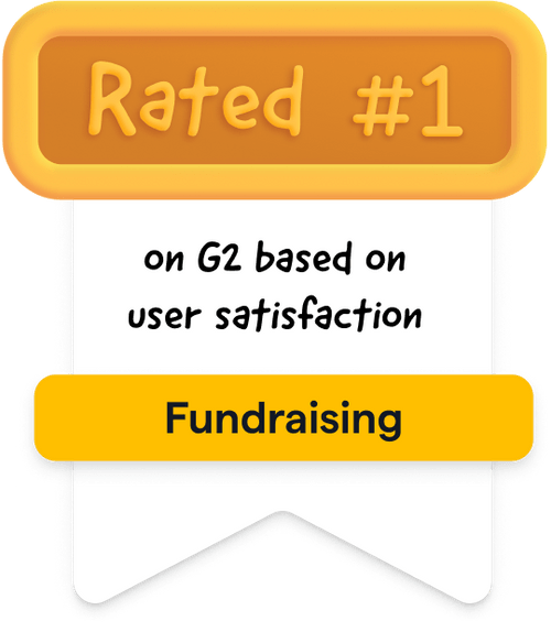 Badge Rated number 1 on G2 base on user satisfaction fundraising