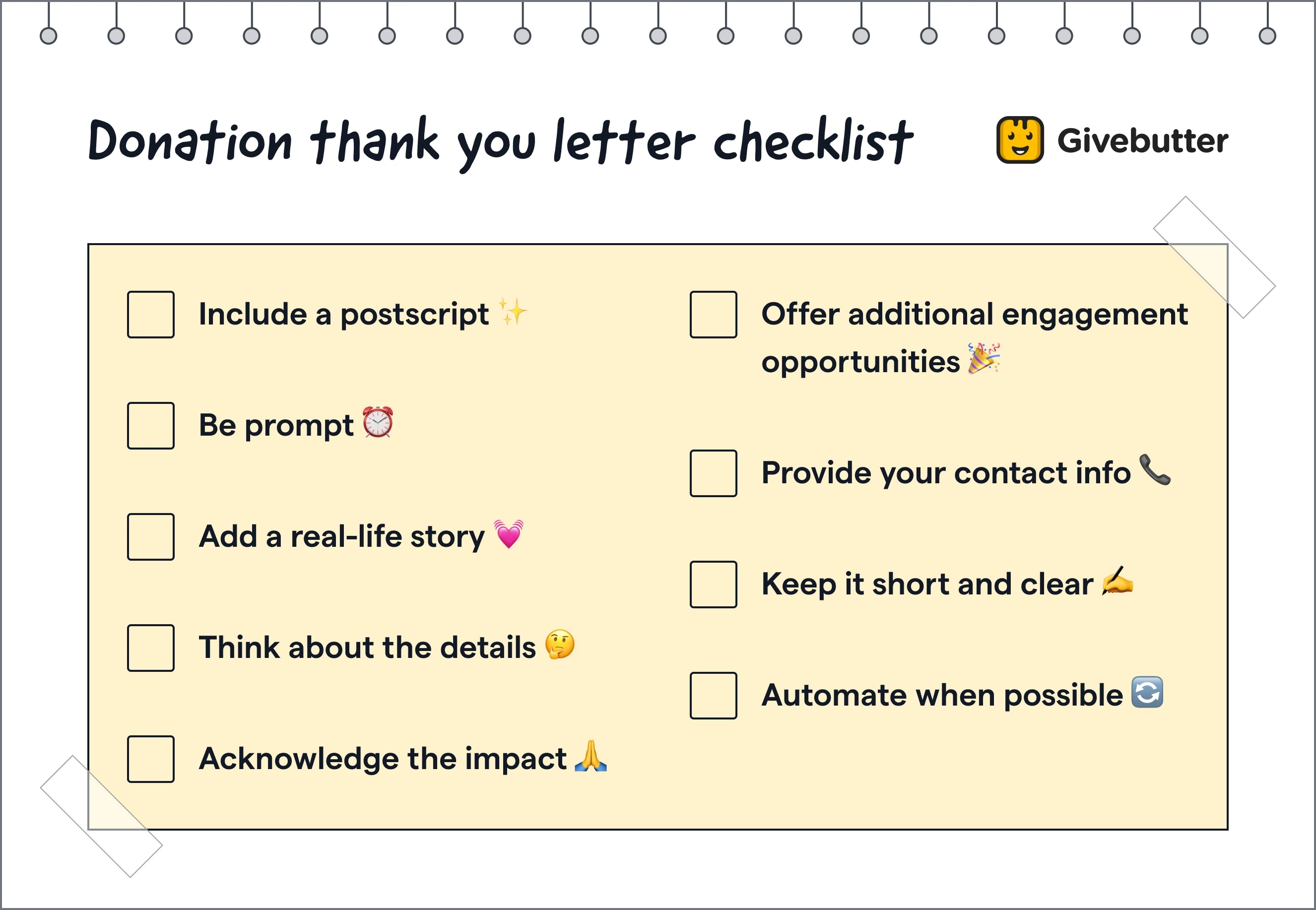 thank you letter checklist graphic