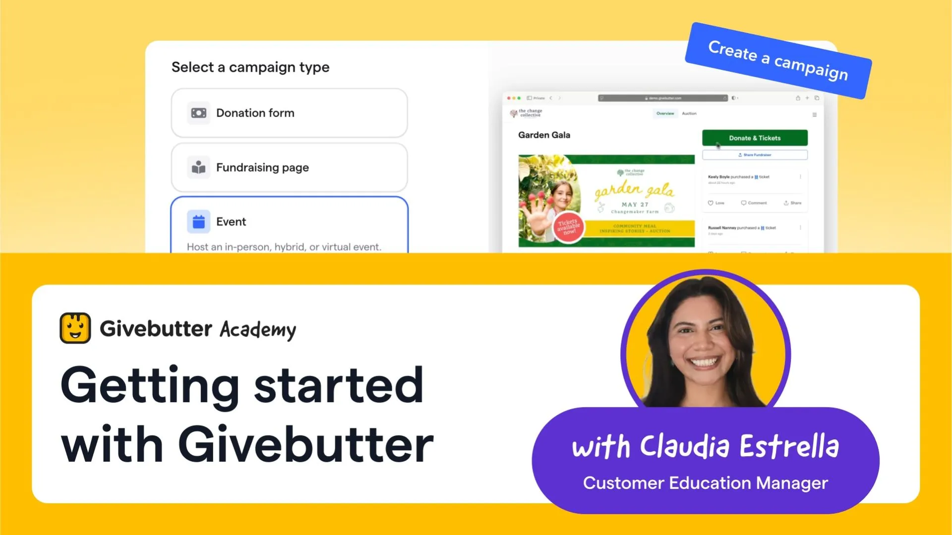 Getting started with Givebutter course Graphic