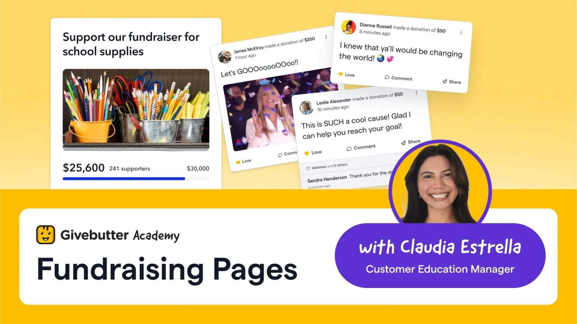 Fundraising Pages academy course graphic