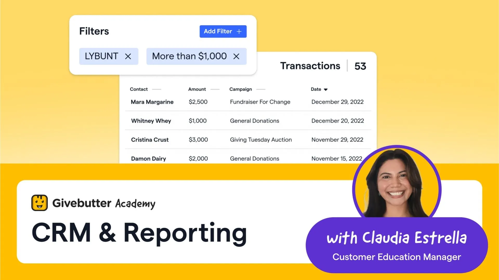 CRM and reporting academy course graphic