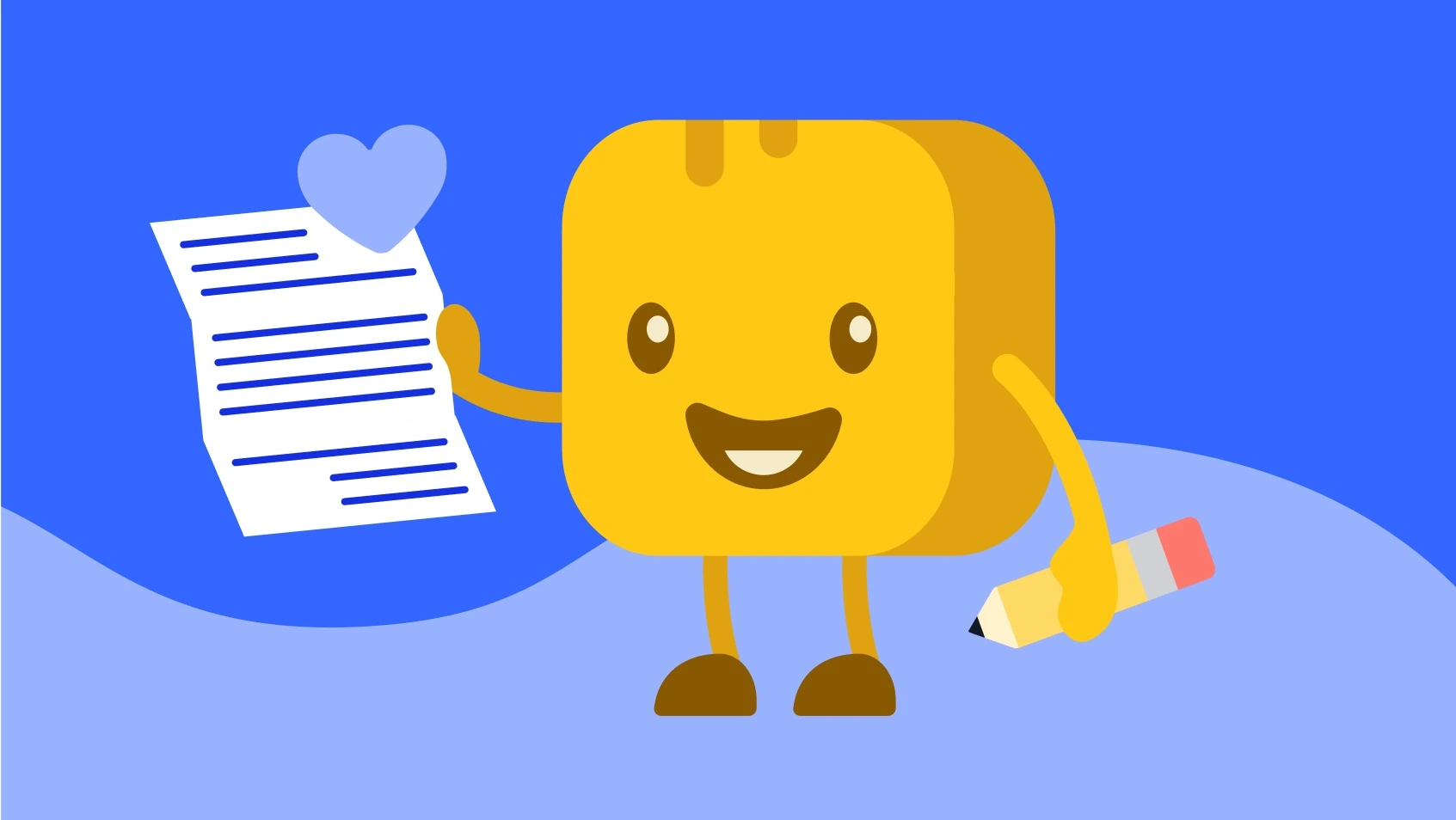 Mr.Butter holding a thank you letter