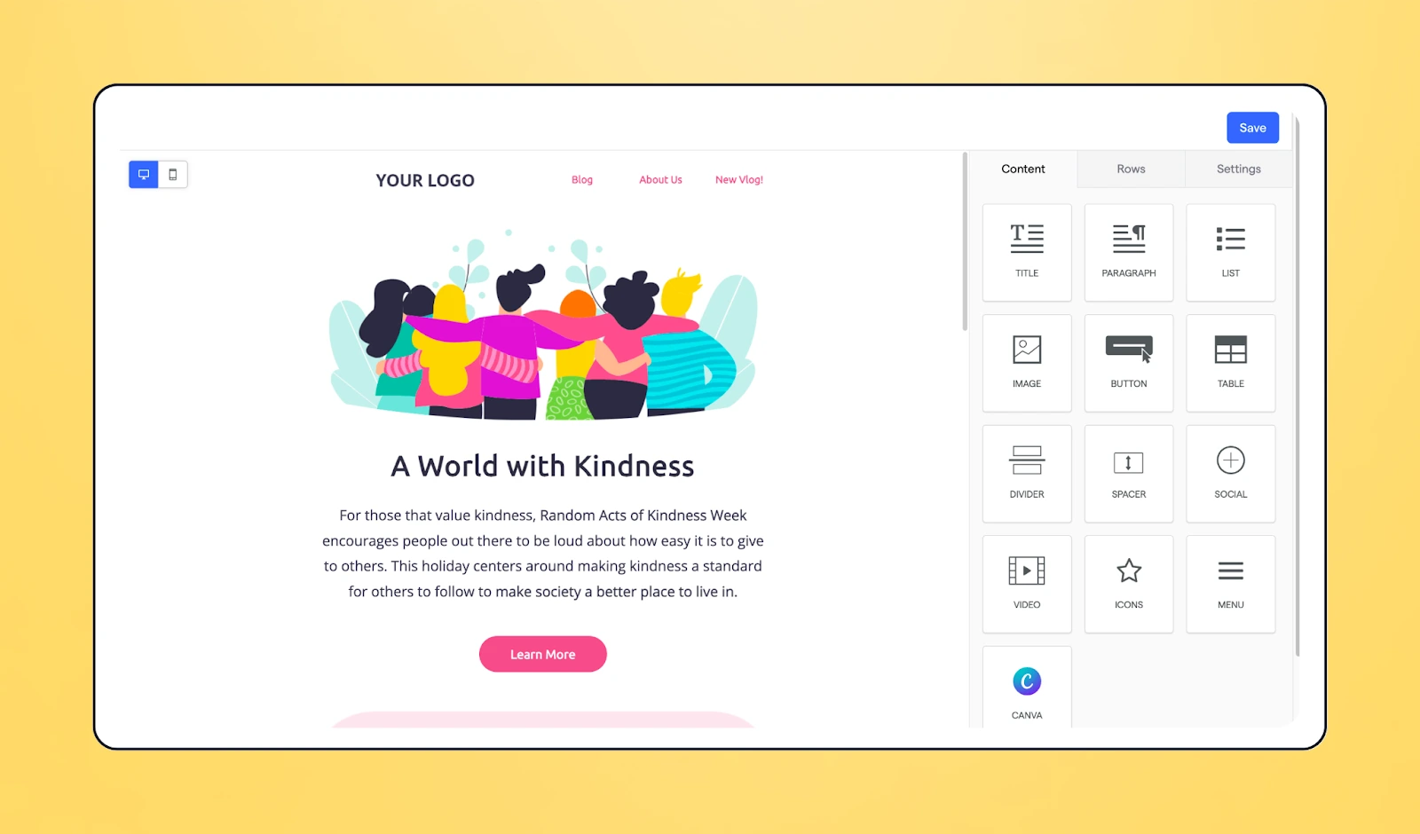 Image of Givebutter's email marketing tool