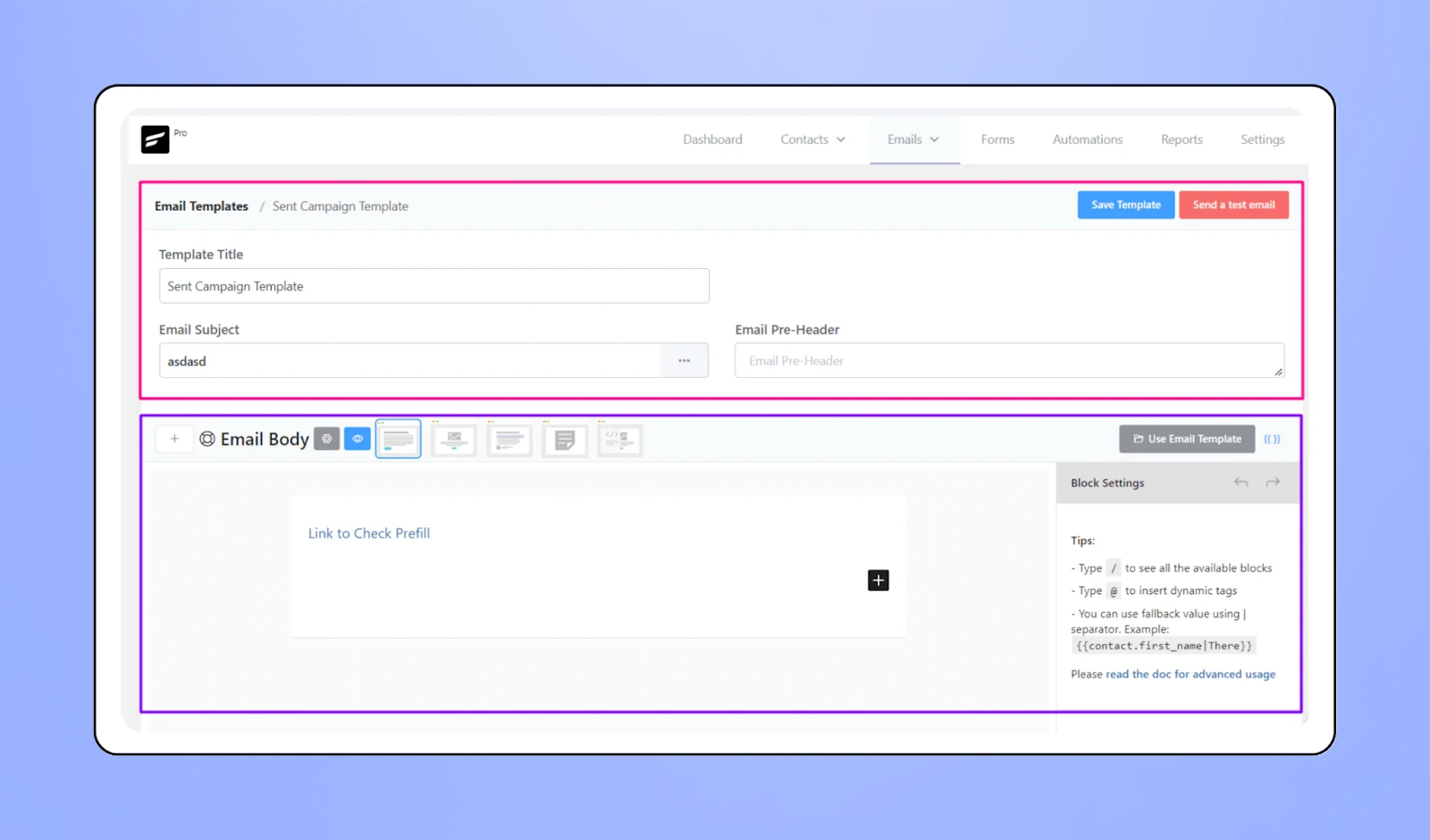 Image of Kit's email marketing tool