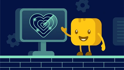 Mr Butter pointing out to a monitor