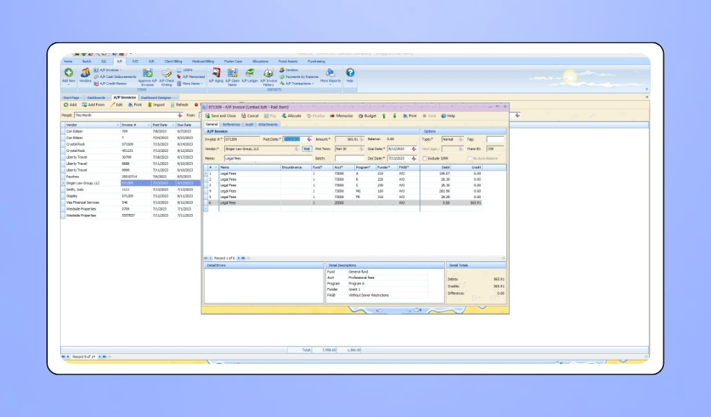 Screenshot of Fund EZ platform's interface