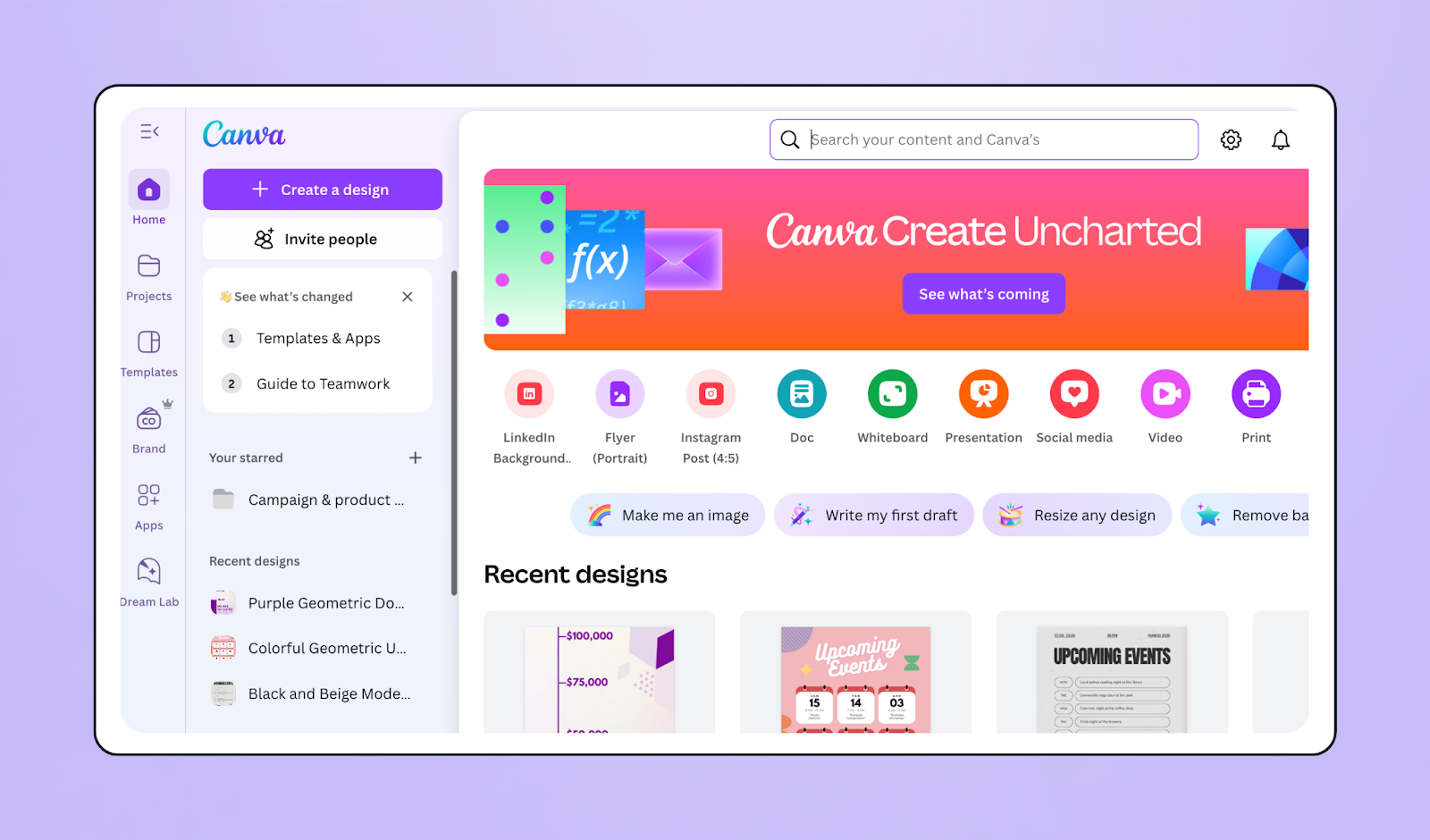 Image of Canva's user interface