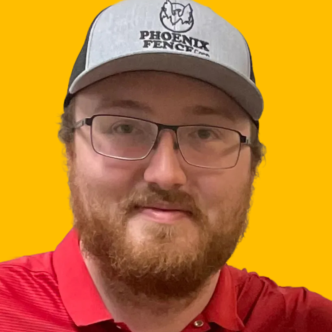 Tanner's headshot against yellow background