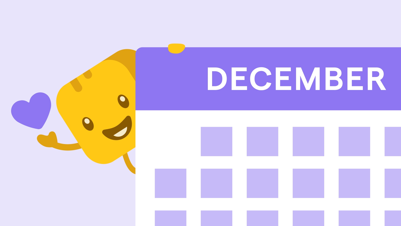 Butter character behind December calendar