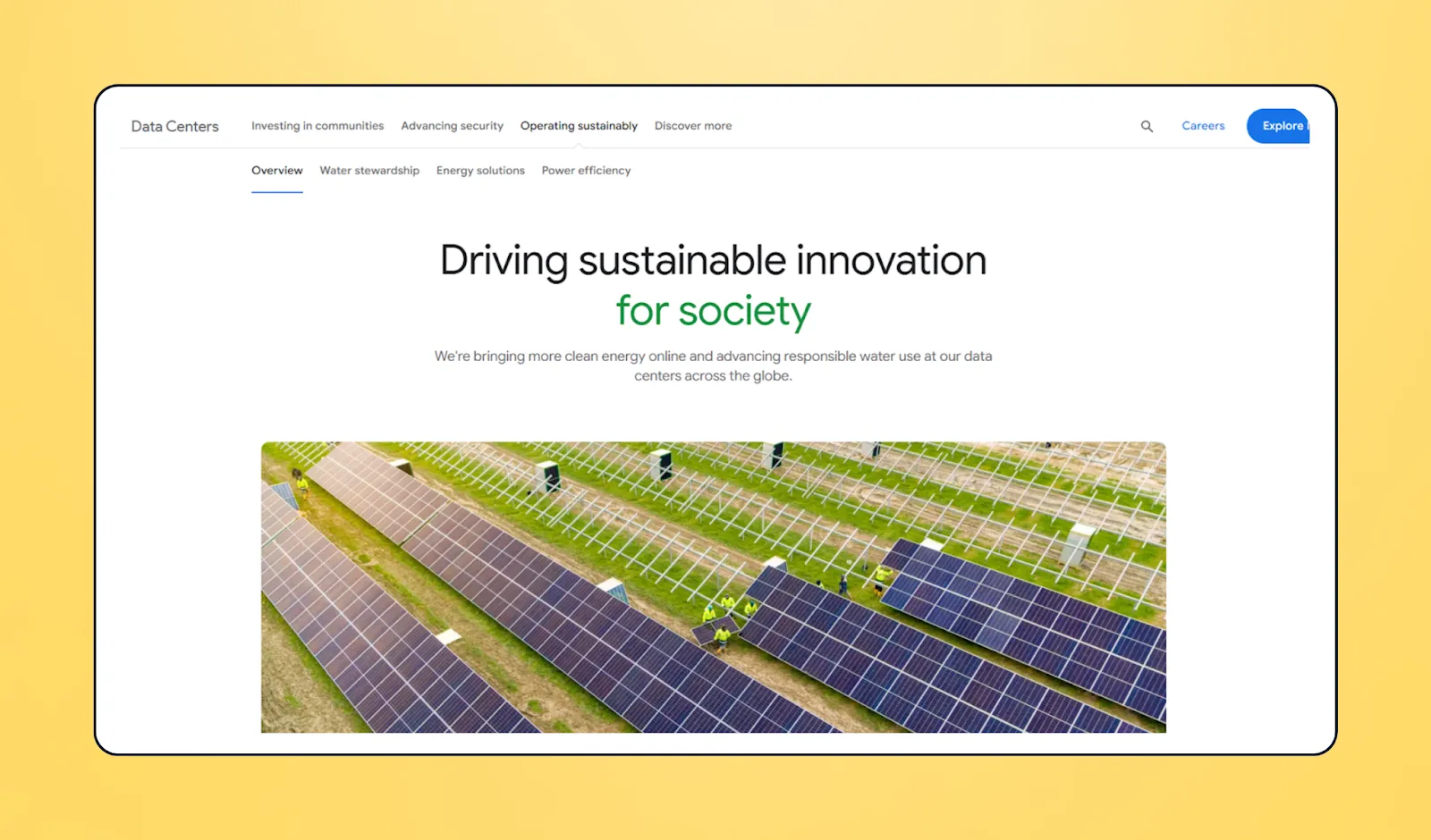 Google's corporate social responsibility landing page
