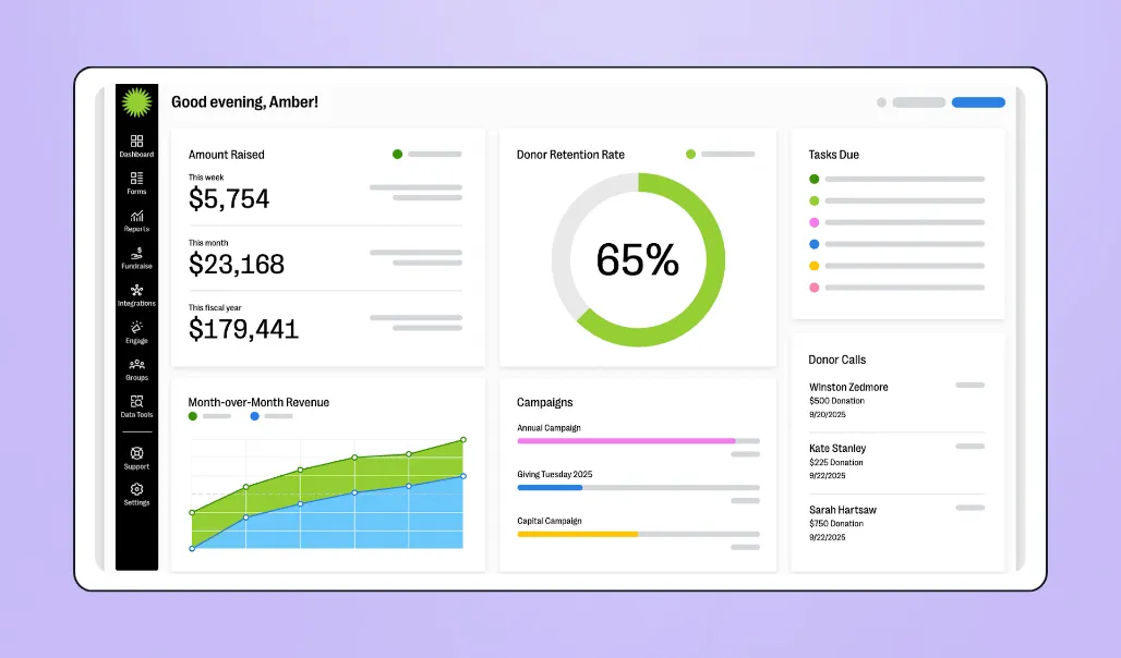 Screenshot of Bloomerang software