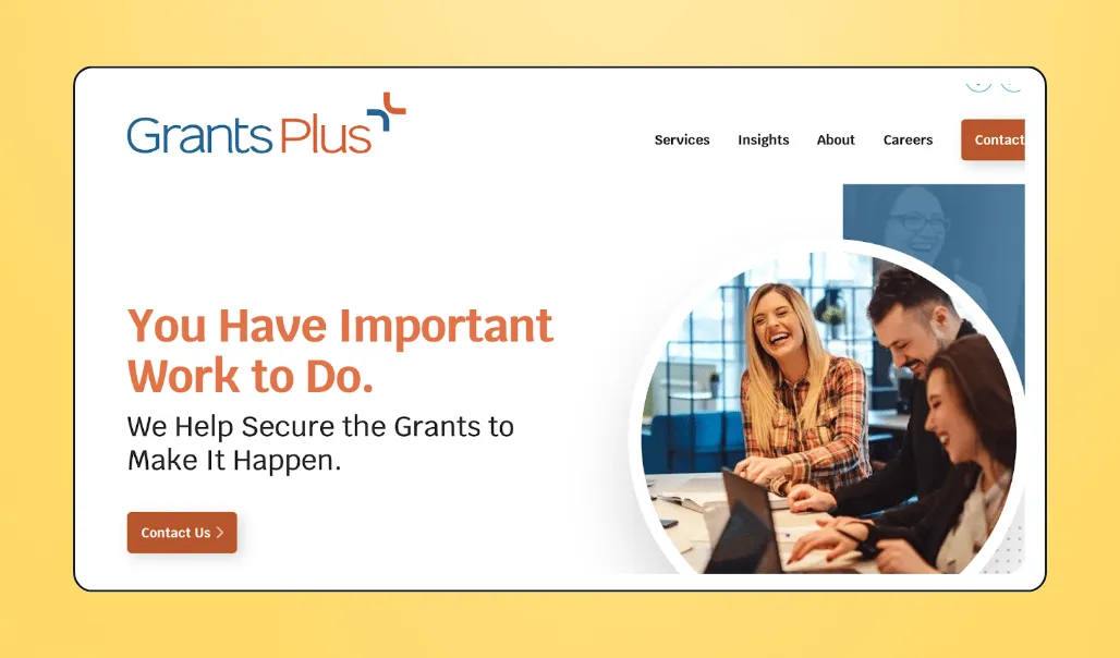 Screenshot of Grants Plus software