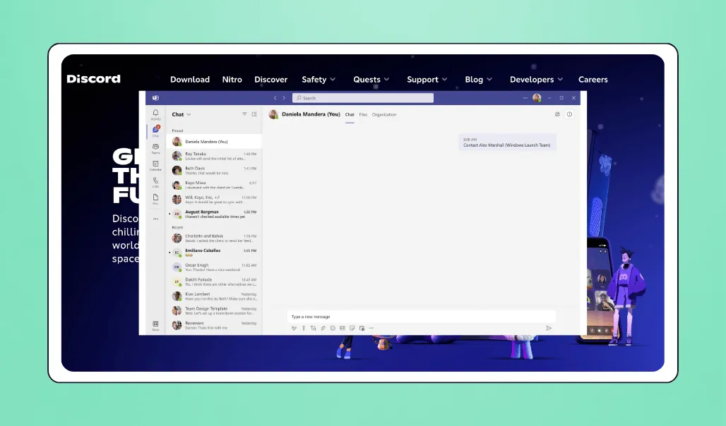 Screenshot of Discord software