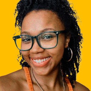 Brooke's headshot against a yellow background