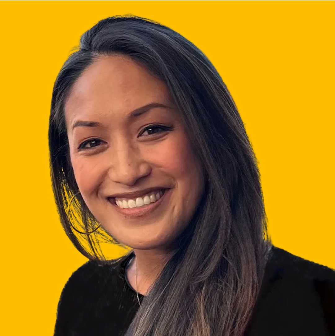 Johanna Javier's headshot against a yellow background