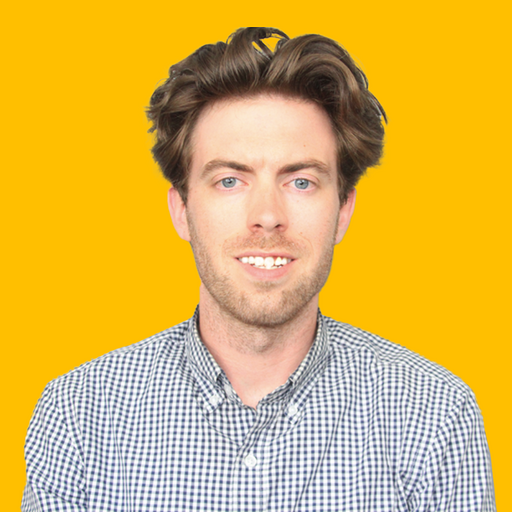 Matt Niehaus's headshot against a yellow background