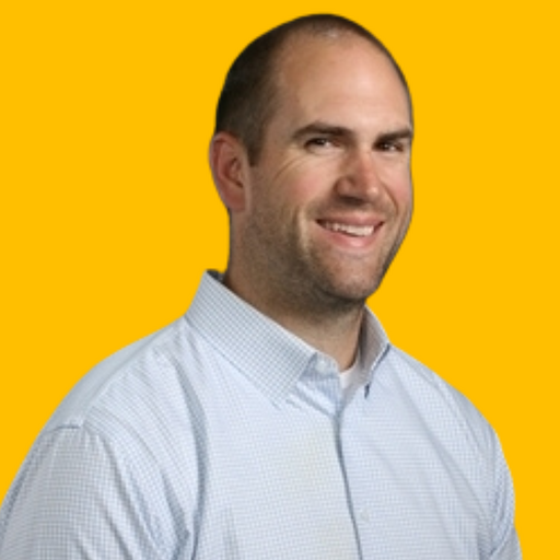 Matthew's headshot against a yellow background