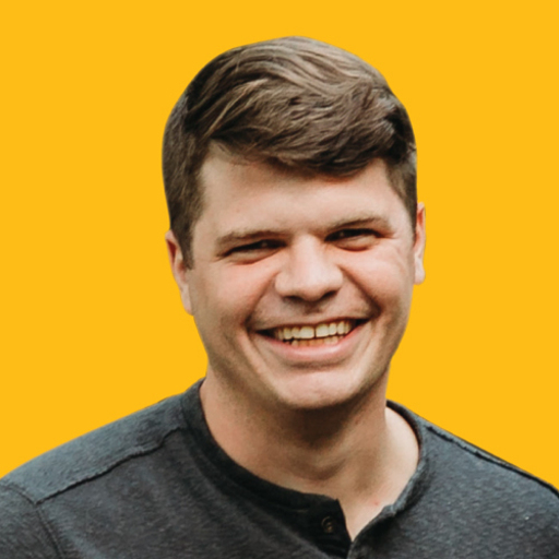 Nathan Tinius's headshot against a yellow background