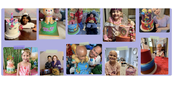 Photo collage of kids and baked treats 