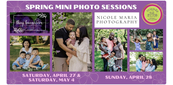"Spring Mini Photo Sessions" and a sample of various family photos