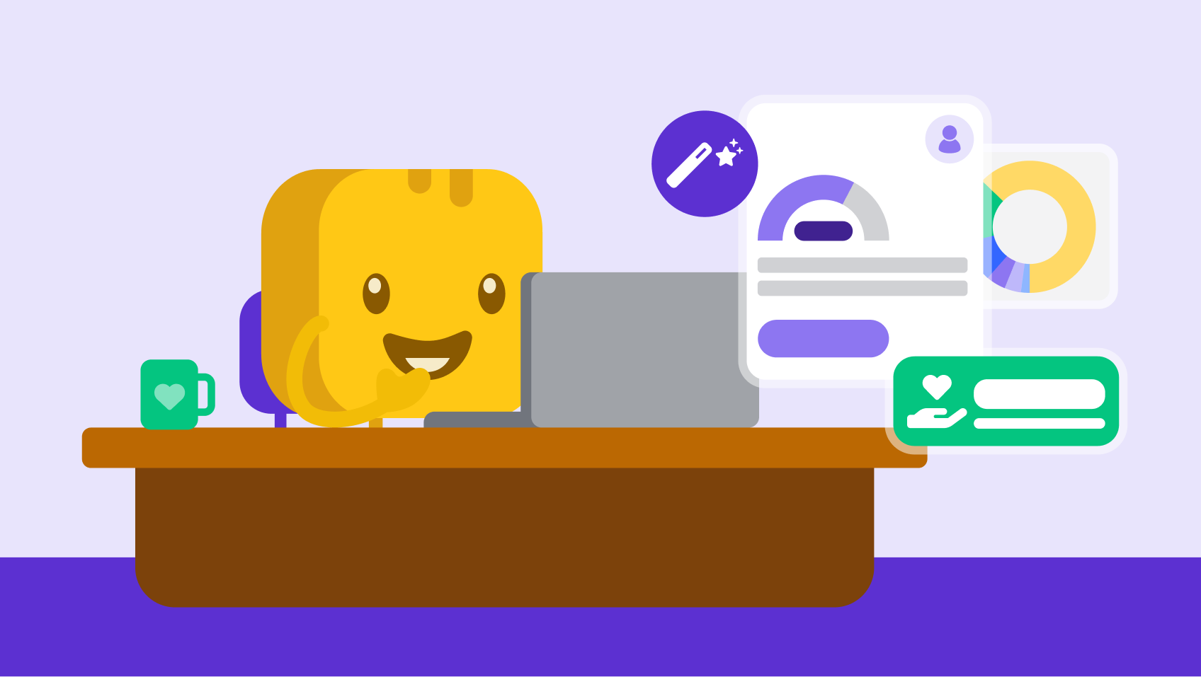 Butter character sitting at a desk comparing Zapier alternatives