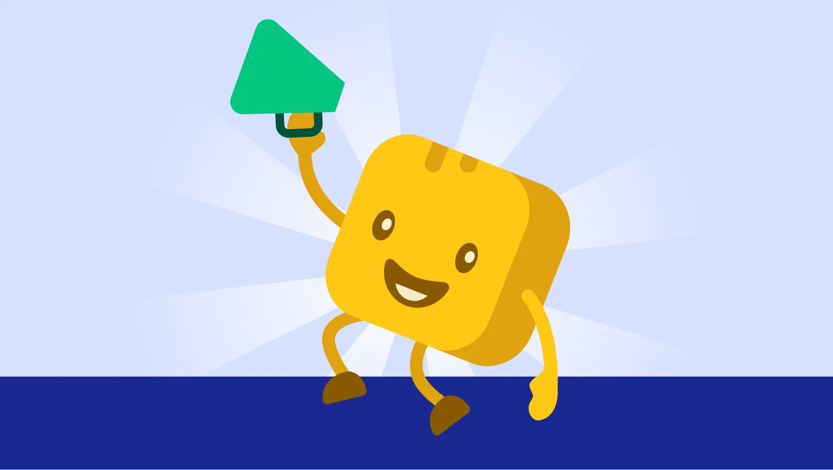 Butter character holding megaphone