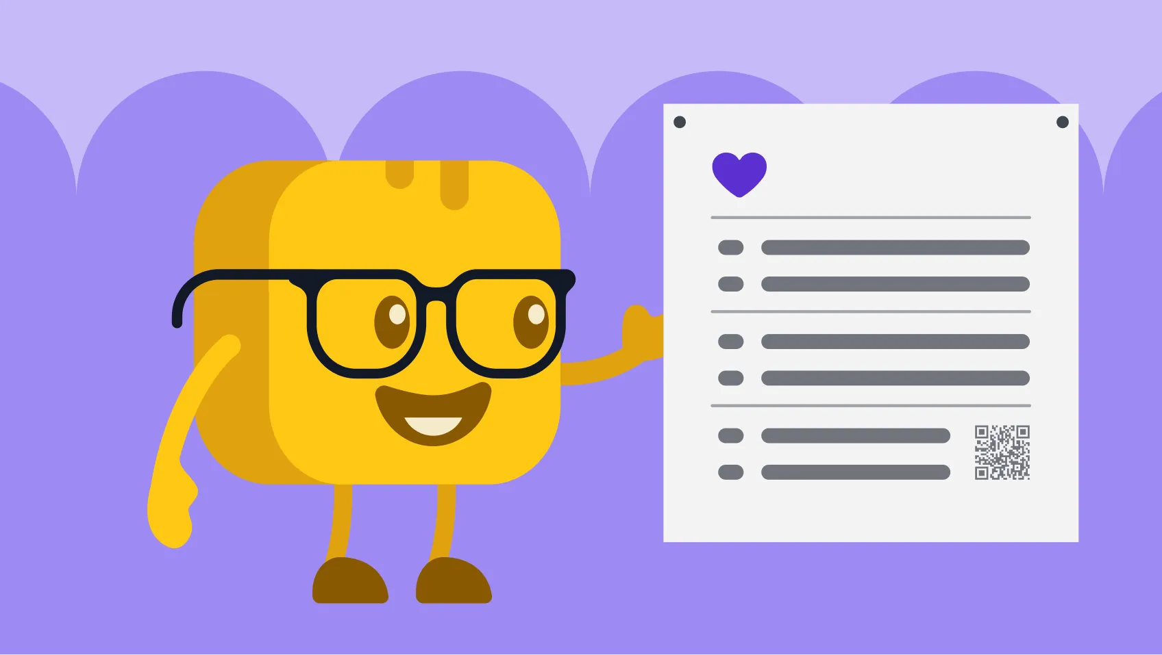 Butter character holding bid sheet