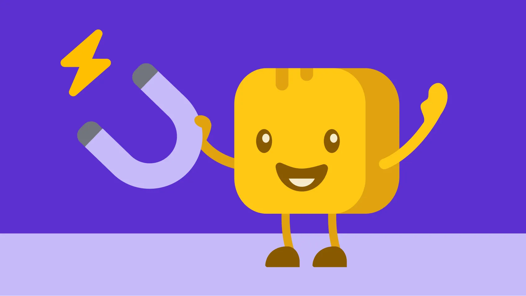 Butter character holding magnet in a representation of donor acquisition