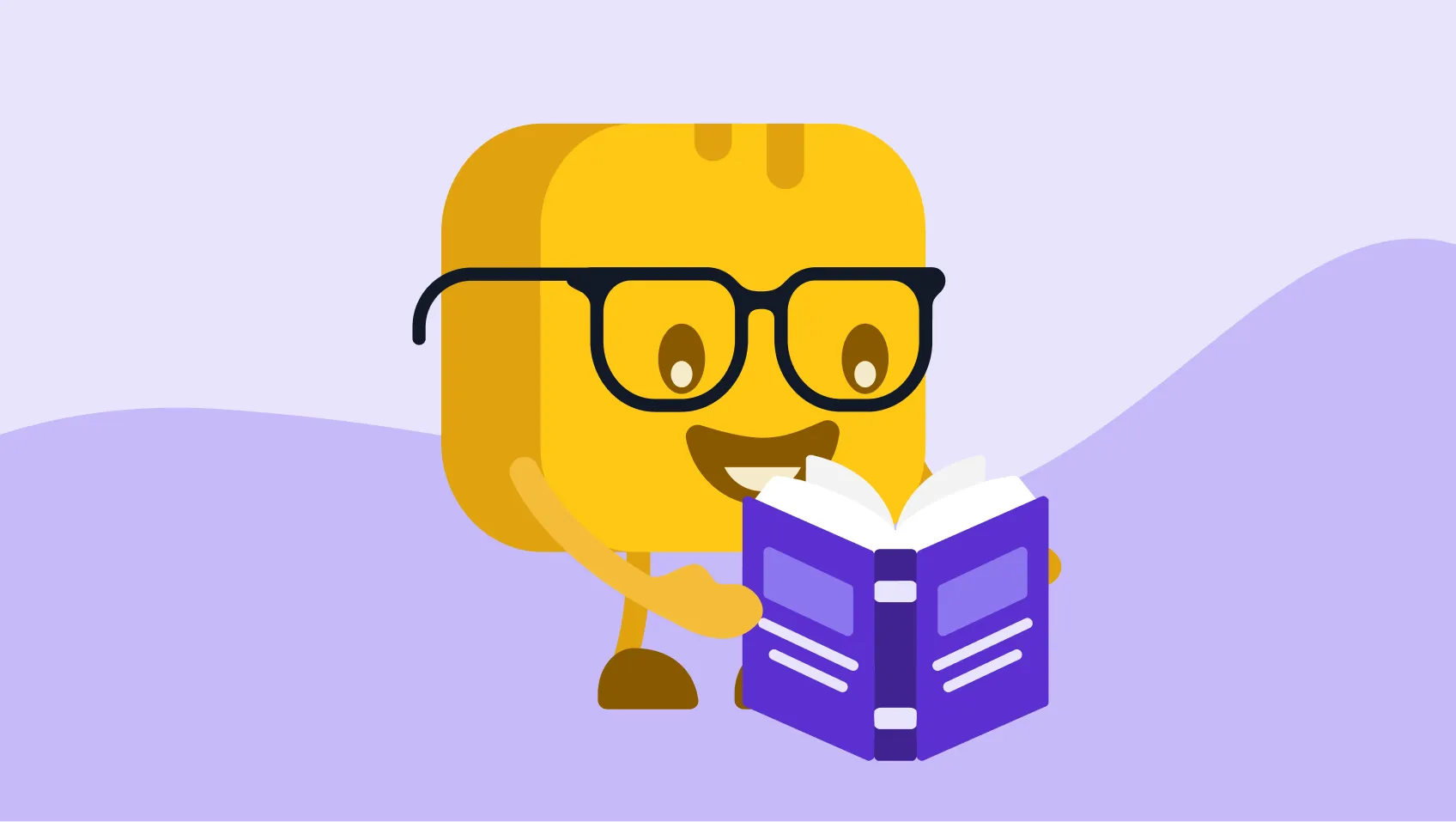 Butter character reading the nonprofit storytelling book