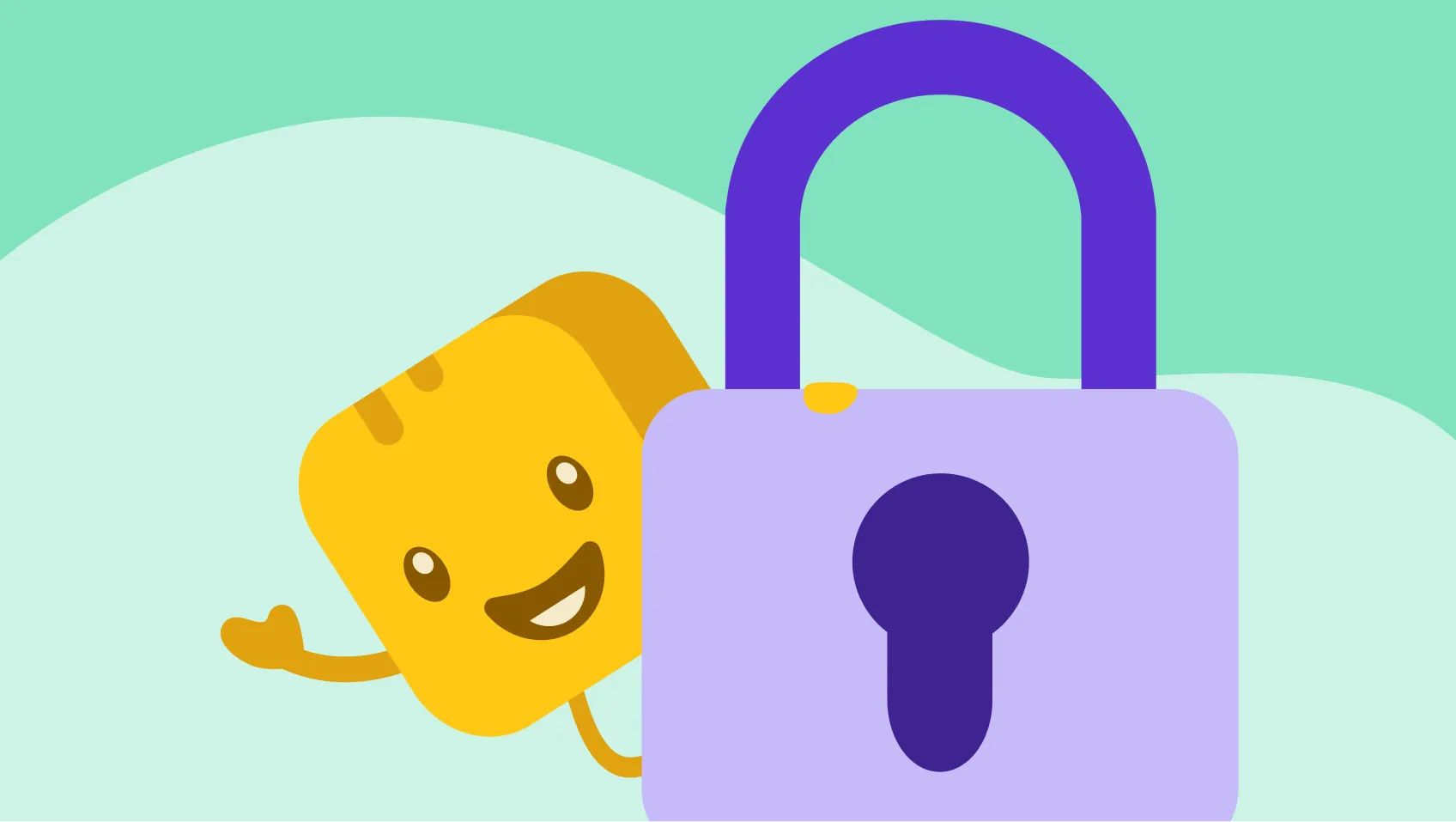 Butter character next to lock