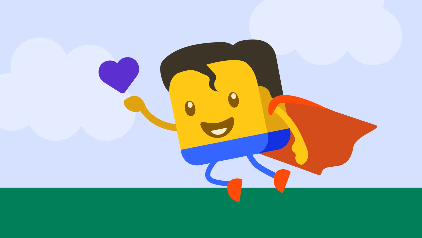 Butter character dressed as superman