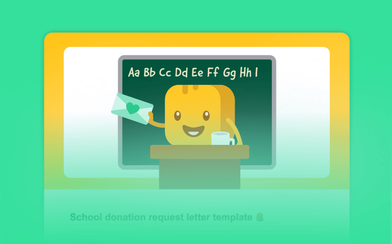 Mr Butter holding a donation request letter for school support