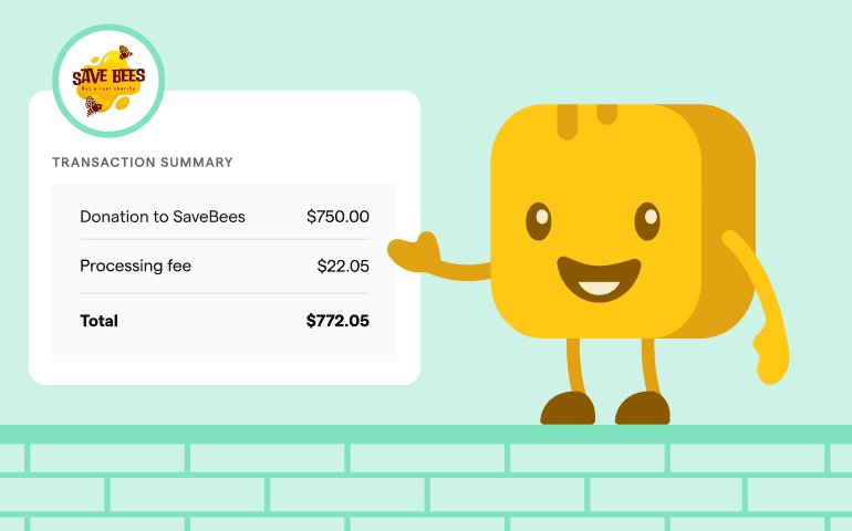 Mr Butter pointing out to donation receipt template