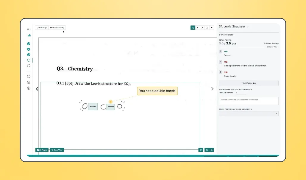 Screenshot of Gradescope's interface