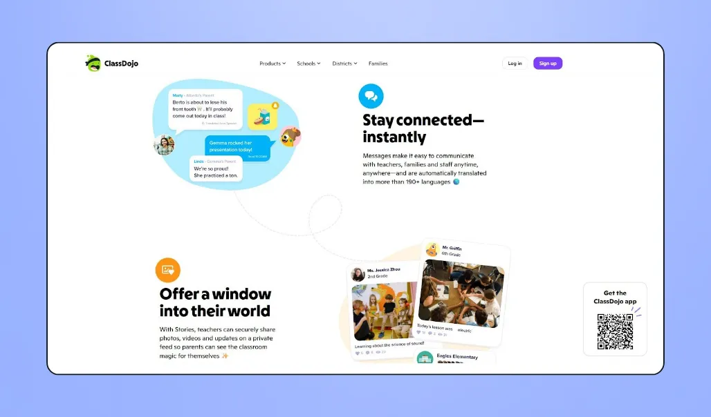 Screenshot of Class Dojo's interface
