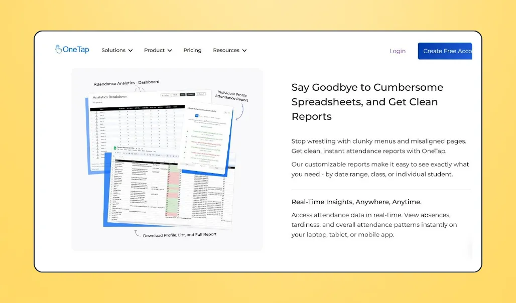 Screenshot of Onetap's interface