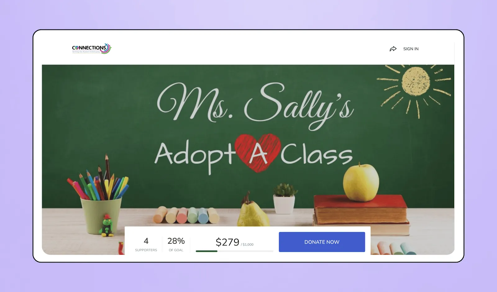 Screenshot of GoFundMe Pro's interface