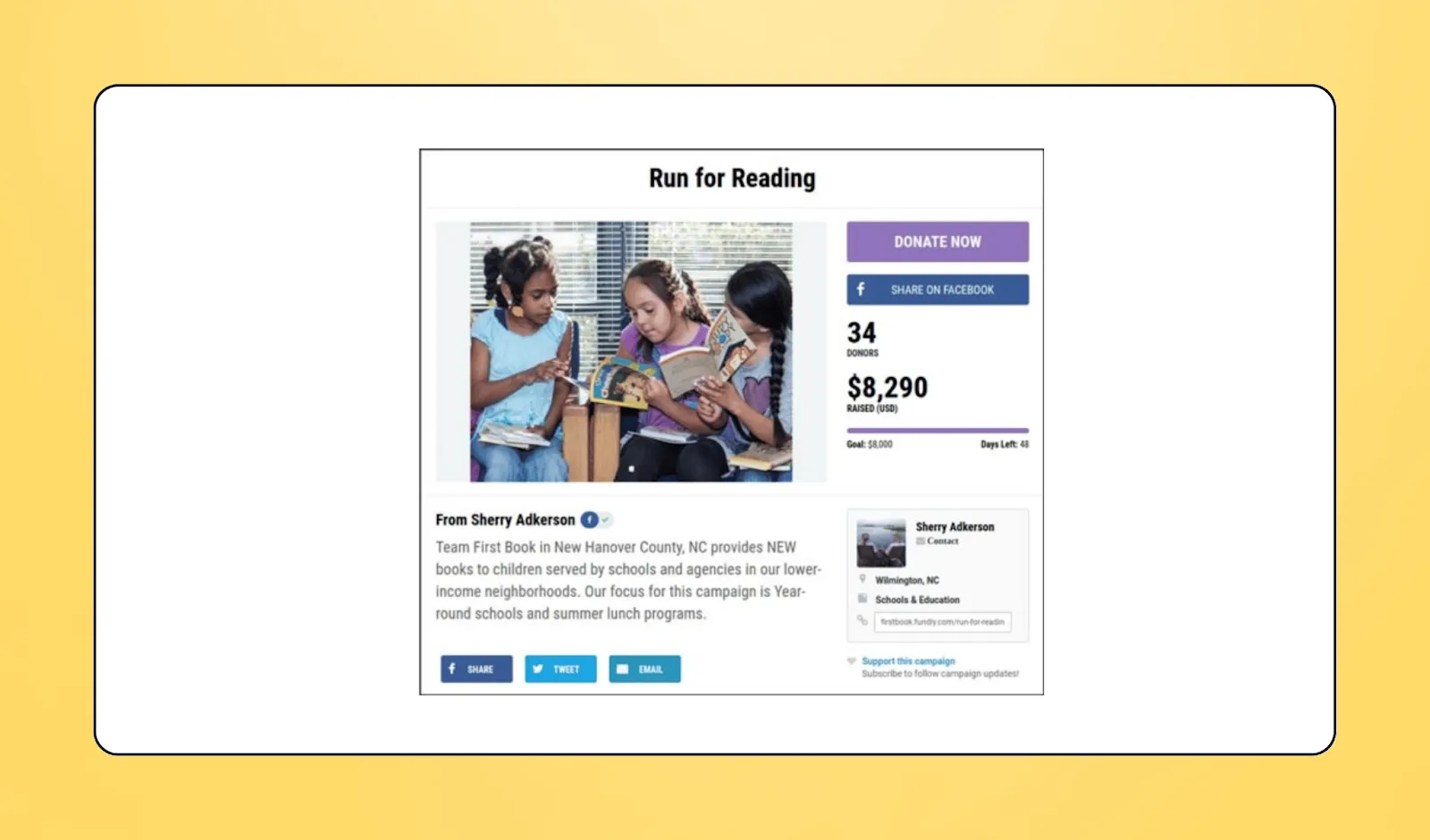 Screenshot of SignUpGenius's interface