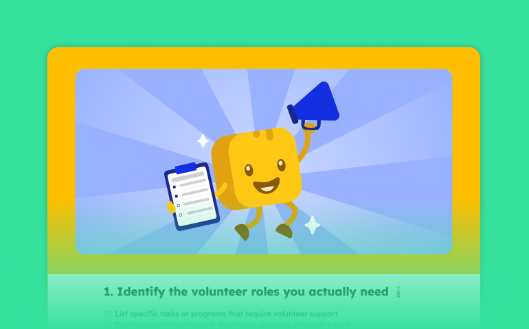 Volunteer recruitment checklist freebie graphic
