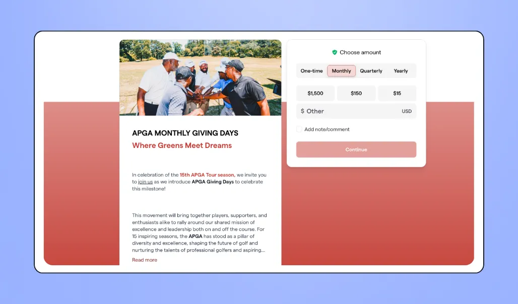 APGA Monthly Giving Days campaign page